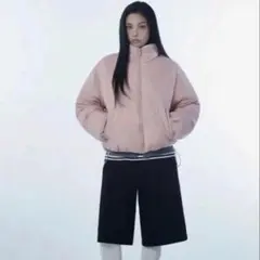 未使用】アウター ネイビー ファーフード付きダウンジャケット MUSINSA 