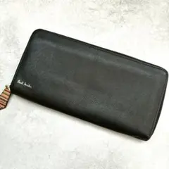 ✨美品✨ポールスミス 長財布 ラウンドジップ ジップストローグレイン2 ブラック