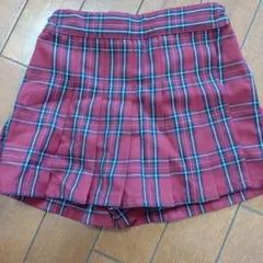 UNIQLO キッズ スコート スカート風ハーフパンツ 100cm チェック柄