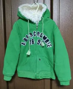Abercrombie&Fitch　キッズ　裏ボア　ジップアップパーカー　L
