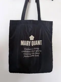 MARY QUANT マリークワントゴールドロゴトートバッグ　ブラック