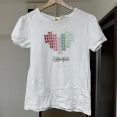 122 組曲 KUMIKYOKU 半袖Tシャツ TL リボン ハート 白のサムネイル