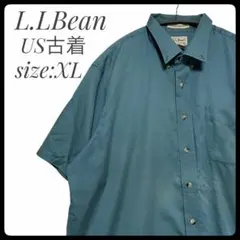US古着 L.L. Bean エルエルビーン 半袖 シャツ ブルー サイズXL