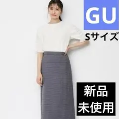 GU チェックナロースカート ジーユー s タイトスカート グレー