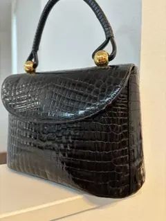 未使用】90s VERSACE クロコ リアルレザー ハンドバッグ がま口 - メルカリ