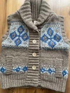 ノルディック柄 ニットベスト Mサイズ