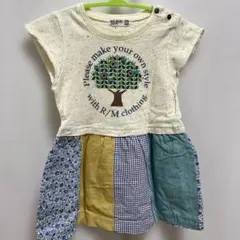 RAG MART ベビーワンピース 80cm パッチワーク風のサムネイル