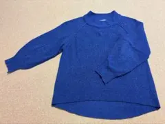 GLOBAL WORK 青 M ニットセーター ブルー 丈長め