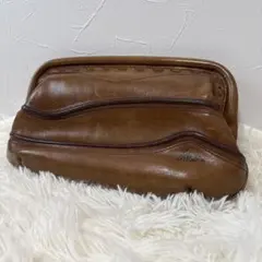 LA STRADA ヴィンテージ レザー クラッチバッグ ブラウン 茶