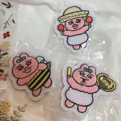 おぱんちゅうさぎ　刺繍バッジ　３個セット
