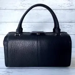 ✨良品✨シボレザー調 ハンドバッグ ブラック コンパクト フォーマル