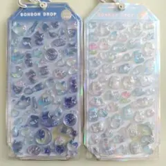 新品未使用　ボンボンドロップシール　シャーベット　よるねこ　みずいろ