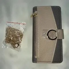 AQUOS Ssese９チェーンストラップ付手帳型スマホケース(財布付き)