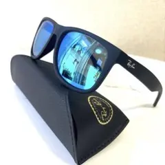 Ray-Ban JUSTINマットブラックブルーミラー - メルカリ
