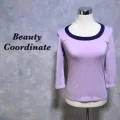 ビューティーコーディネート カットソー ストレッチ パープル L 4896N