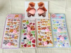 肉球 シマエナガ おにぎり 柴犬2種 立体スクイーズ ぷにぷにシール