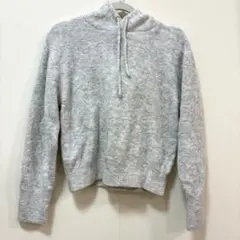GU フーデッドニット グレー 長袖
