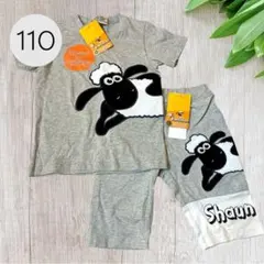 新品　サガラ刺繍ひつじのショーン Tシャツ &ハーフパンツ　110cm グレーのサムネイル