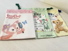 【新品・未使用】ディズニーシー ダッフィー＆フレンズ 巾着3枚セット リーナベル