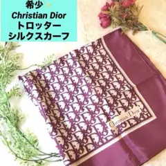 【極美品】クリスチャンディオール☆トロッター　シルク　サラサラ　ハンカチ 52891-2.jpg