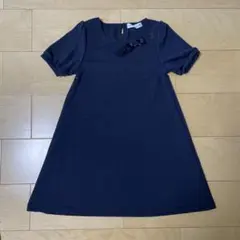 ネイビー ワンピース 130サイズ　冠婚葬祭にも