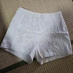 ホワイトレースショートパンツ