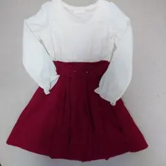 ドッキングワンピース　レッド　ブラウス　パーティ　プライムパターン