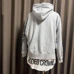 RODEO CROWNS フード付きレイヤー パーカー グレー