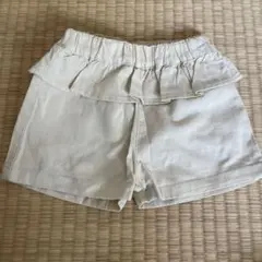 フリル付きベージュショートパンツ 80 ホワイト