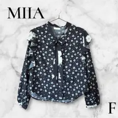 MIIA花柄ブラウス　リボン　フリル F