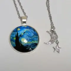 【匿名配送】星　月　シルバーネックレス　2点セット