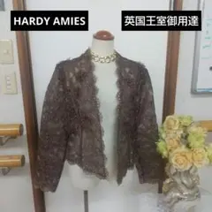HARDY AMIES 花柄刺繍レースボレロジャケット ブラウン未使用のサムネイル