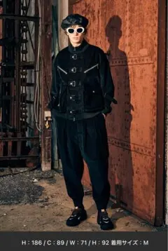 ◆美品◆ glamb グラム　サルエル　リブ　パンツ　1 M ブラック　黒 ◇美品◇ glamb グラム サルエル リブ パンツ 1 M ブラック 黒