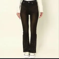 フレアデニム　ストーン付き　ジーンズ　デニム　ジーパン　GORGE ズボン