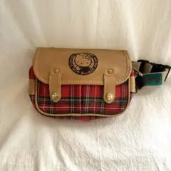 ハローキティ チェック柄ウエストポーチ