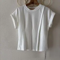 CORNERS コーナーズ　タック入りフレンチスリーブスリットTシャツ　ホワイトのサムネイル