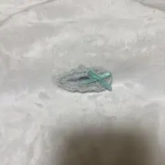 ふわふわリボン付きヘアピン ブルー系