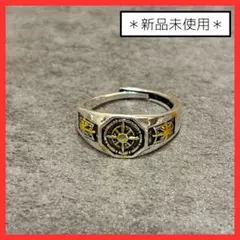 ☆リング　コンパス　ゴールド　デザイン　シルバー　指輪　メキシカン　ヴィンテージ