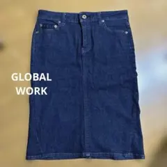 GLOBALWORK 濃紺 デニム タイトスカート Mのサムネイル
