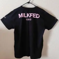 ミルクフェド ピンク ロゴ 半袖 Tシャツ