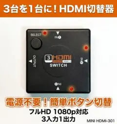 HDMIセレクター 3入力1出力 切替器 1080p MINI HDMI-301のサムネイル