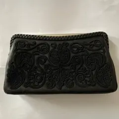 黒 レザー クラッチバッグ　フォーマルバッグ