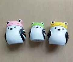 3点セット シマエナガ カエル フロッグ リトルフレンド 置物 セリアのサムネイル