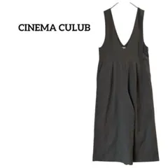 シネマクラブ　オールインワン　サロペット　ジャンパースカート　カーキ L