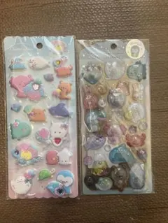 つぶらな瞳の仲間たち　ウォーターシール　ぷっくりシール　popup