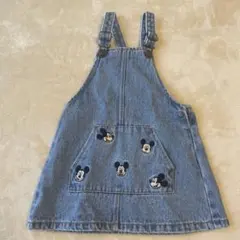 ZARA BABY ミッキー刺繍デニムジャンバースカート
