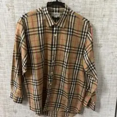 バーバリーノバチェックシャドーホース織90s vintage長袖シャツ