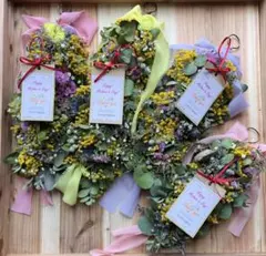 【ふんわり春色】ミモザ　ガーランド　25〜35cm １点