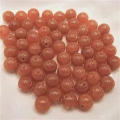 残1★天然石 オレンジアベンチュリン6mm丸玉・貫通穴 46個1セット