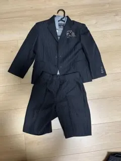 キッズ スーツセット ダークグレー ストライプ　110cm